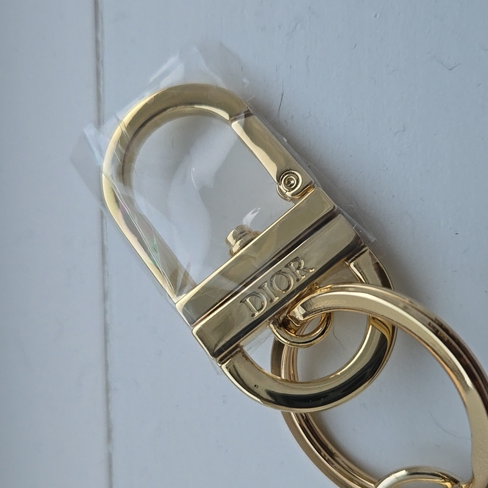 Brand New In Box Dior Lipstick Holder Key Clasp Keychain Gold DIOR Jadore Holder - Picture 2 of 8